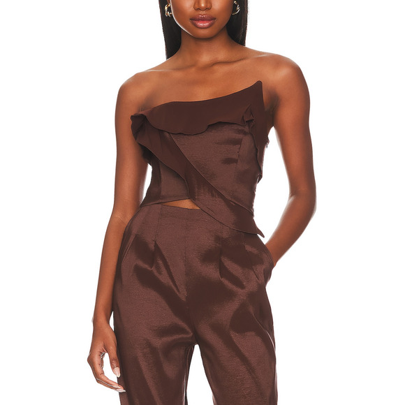 LPA Tops - Lpa 'Penelopa' Brown Corset Top Size XS